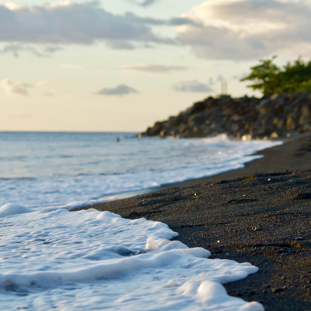 Black sand beach